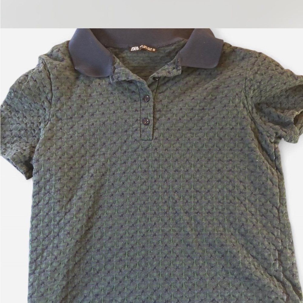 Zara Women's Textured Green Polo
